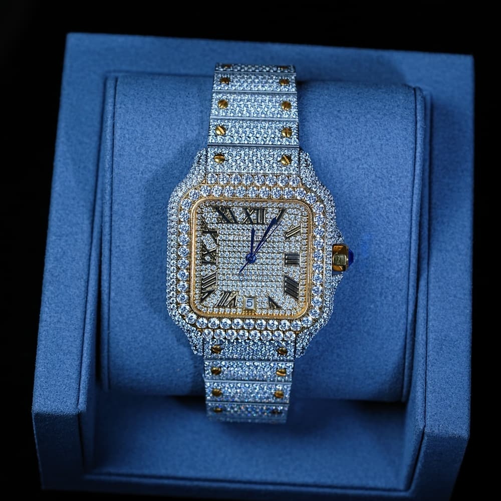 A birthday gift of high quality VVS Moissanite mechanical watch dazzling charm of the king of cost performance affordable price, enjoy luxury quality