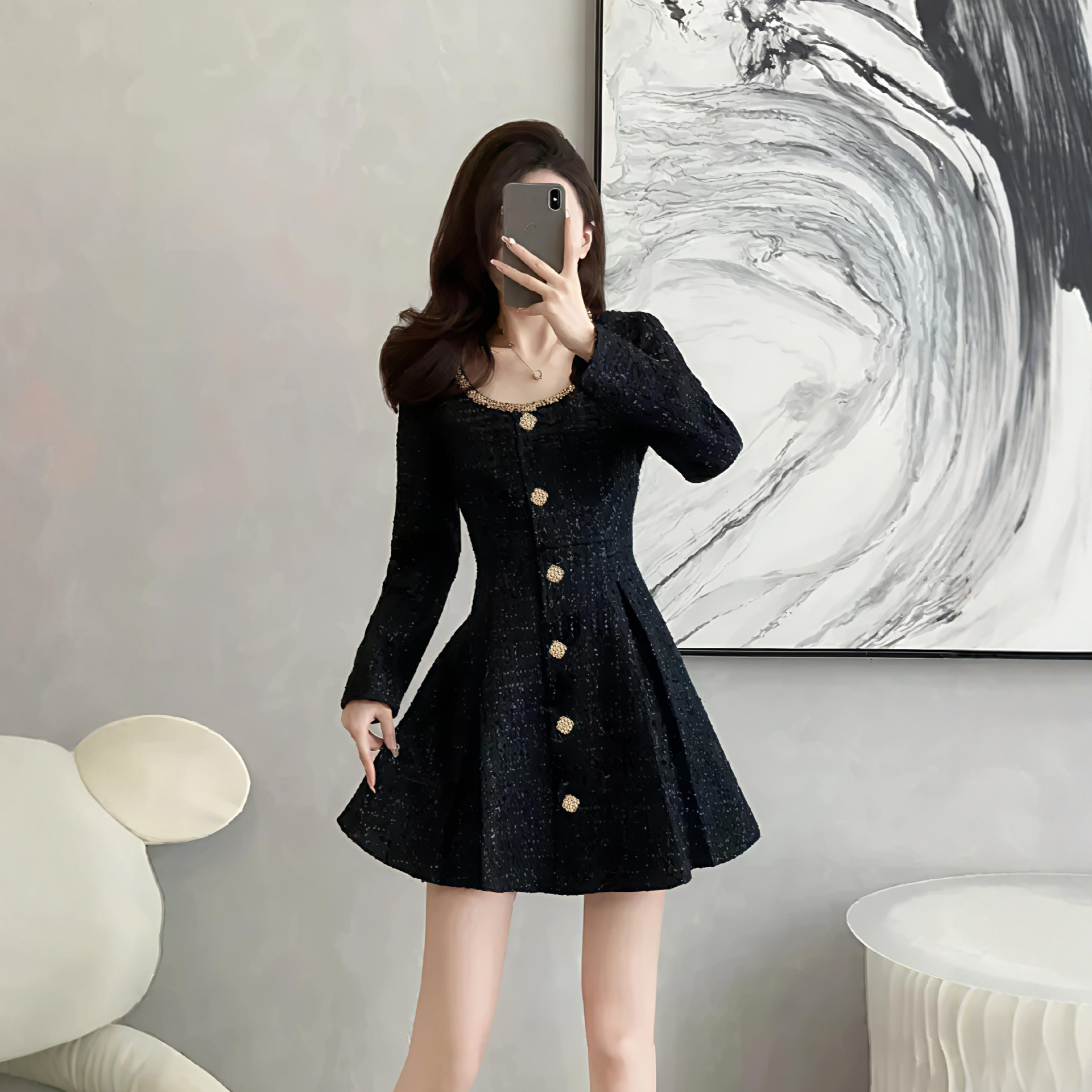 Luxurious And Sexy Women's Fall/winter Dress With Simple And Elegant Design Featuring Exquisite And Form-fitting Fit For Women