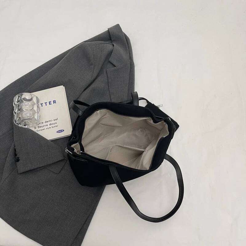 Classic Faux Suede Shoulder Bags Solid Zipper High Quality Commute Style Handbags For Women 2026 Fashion Large Capacity