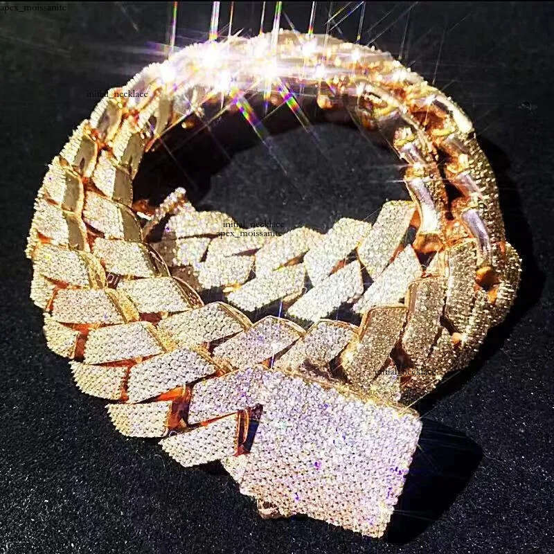 Necklace Moissanite designer silver rose gold iced out pass diamond tester pendant 925 Sterling Vvs cuban link chain