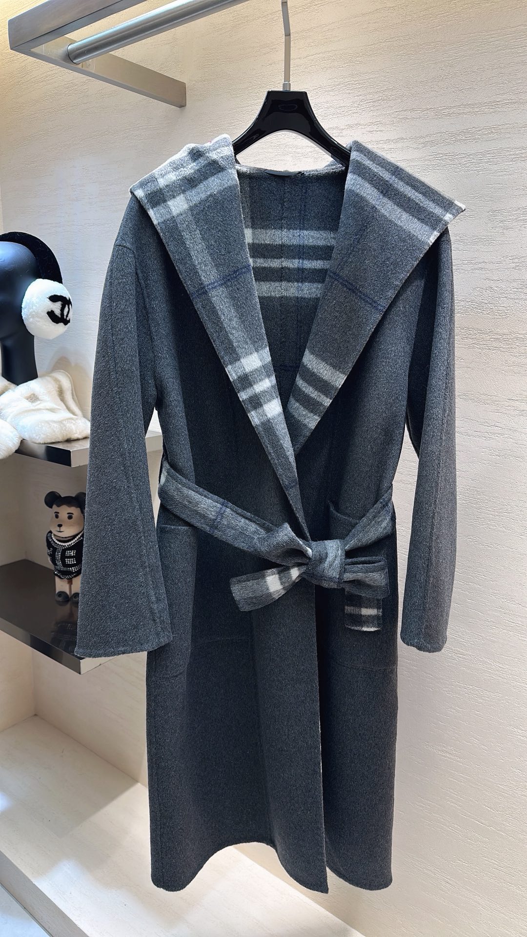 Autumn and Winter New Sheep Wool plaid Coat