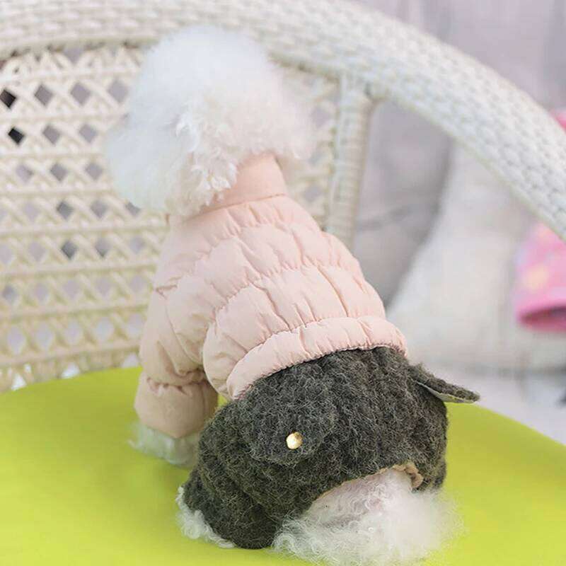 Dog Cat 4 Legs Winter Coat Thick Warm Plush Clothing for Cold Weather All-Around Pet Protection Hoodie 26N0104