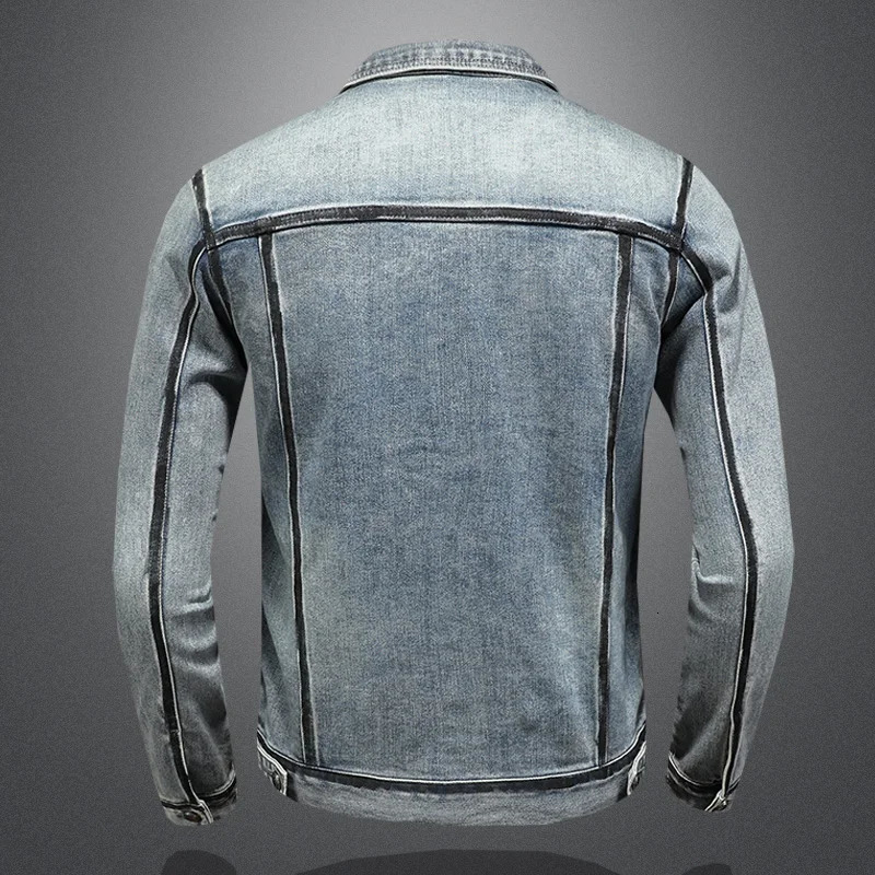 Spring Autumn Mens Vintage Motorcycle Denim Jacket Male American Retro High Quality Slim Fit Bomber Jeans Coat 251230