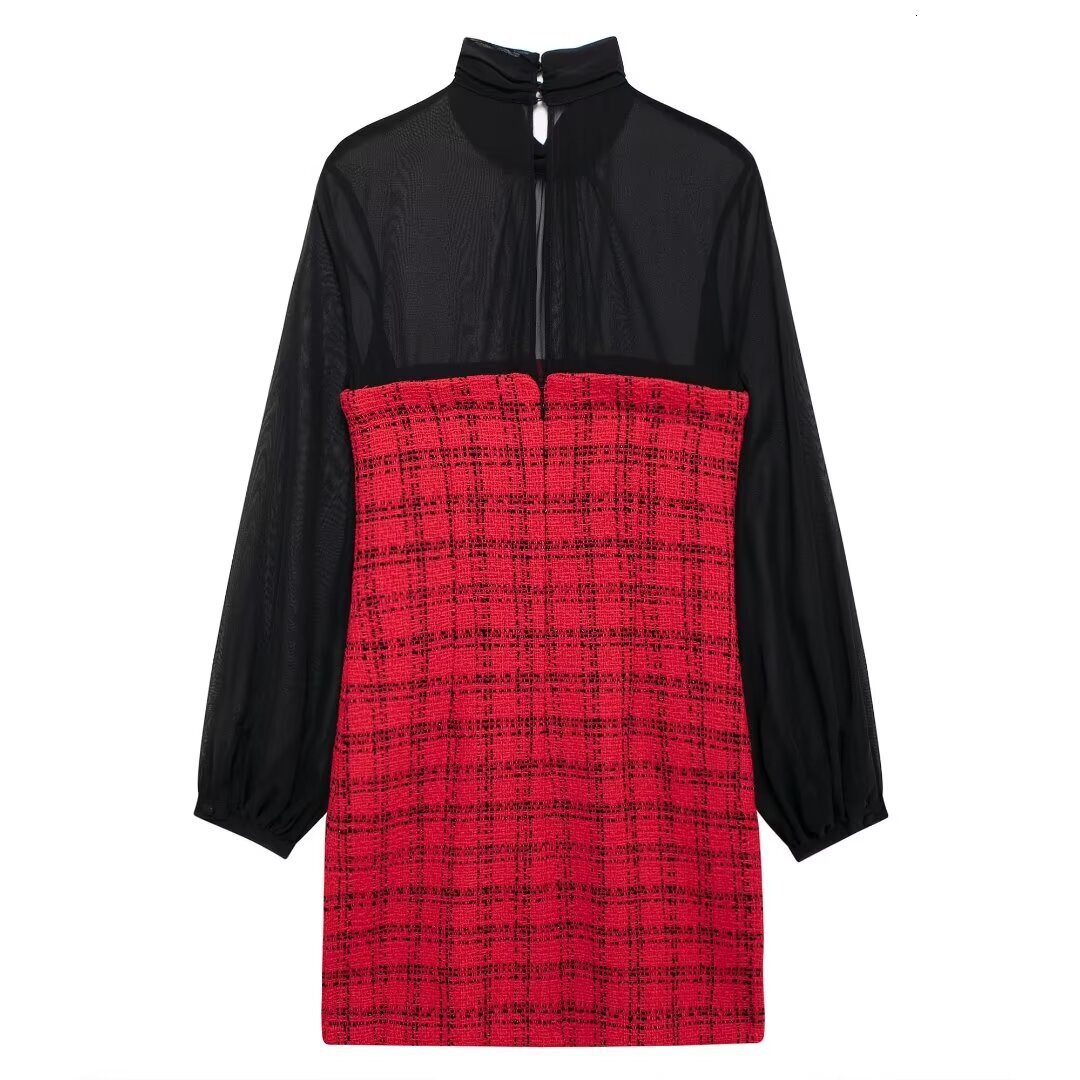 2026 Autumn/winter Cross-european Women's Fashionable New Product - Elegant Multi-layer Patchwork Pattern Mini Urban Sexy Women's Dress