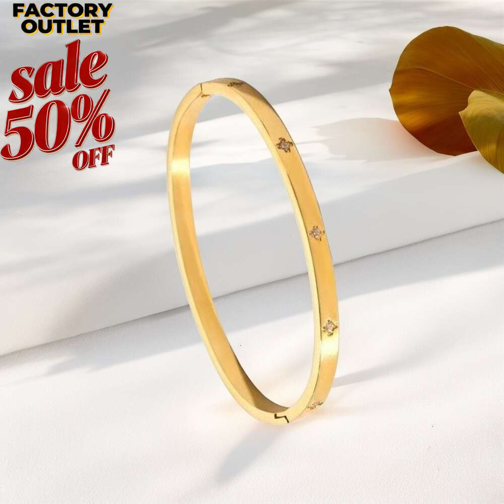 Gold Bangle for Women Heart Shamrock Star with Crystal Inlay Adjustable Stainless Steel Bracelet Jewelry Gift