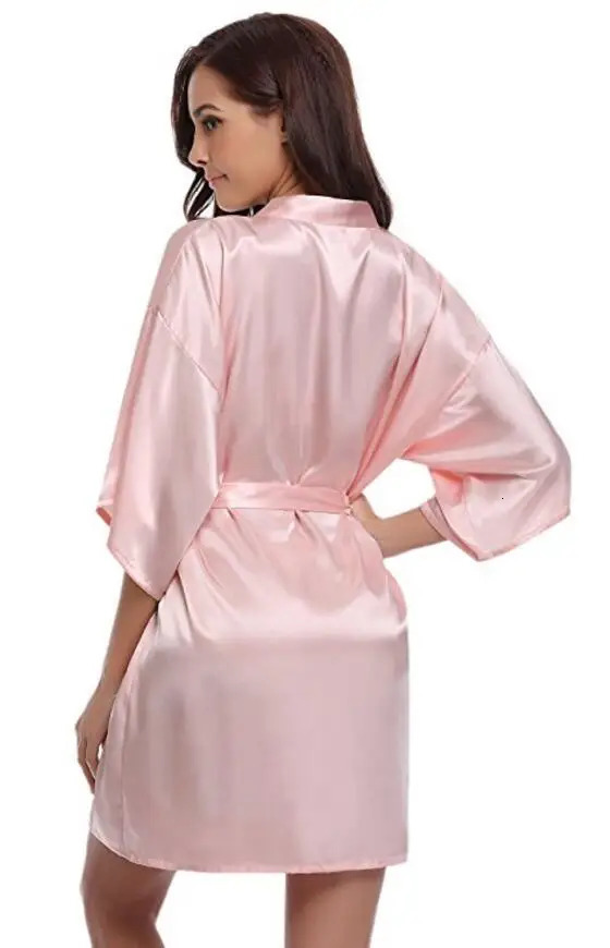 RB032 Silk Kimono Robe Bathrobe Women Bridesmaid Robes Sexy Navy Blue Satin Ladies Dressing Gowns 251231