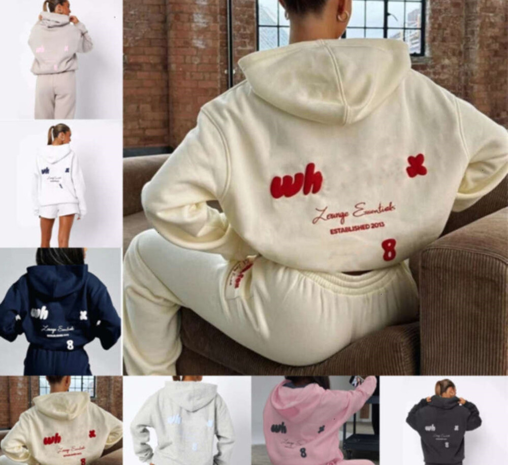 2026 Femeninos de pistas Dos piezas Disenador 2024 Autumn Winter Soodie Fashionable y Sporty Sorthing Sthorts Set 7 Colors fhzw