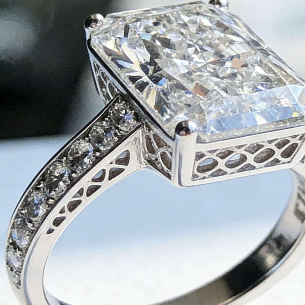 Radiant Cut Diamond Ring: CVD Halo Engagement Ring for Women, Timeless Gift Designer for Proposal & Anniversary - view 5