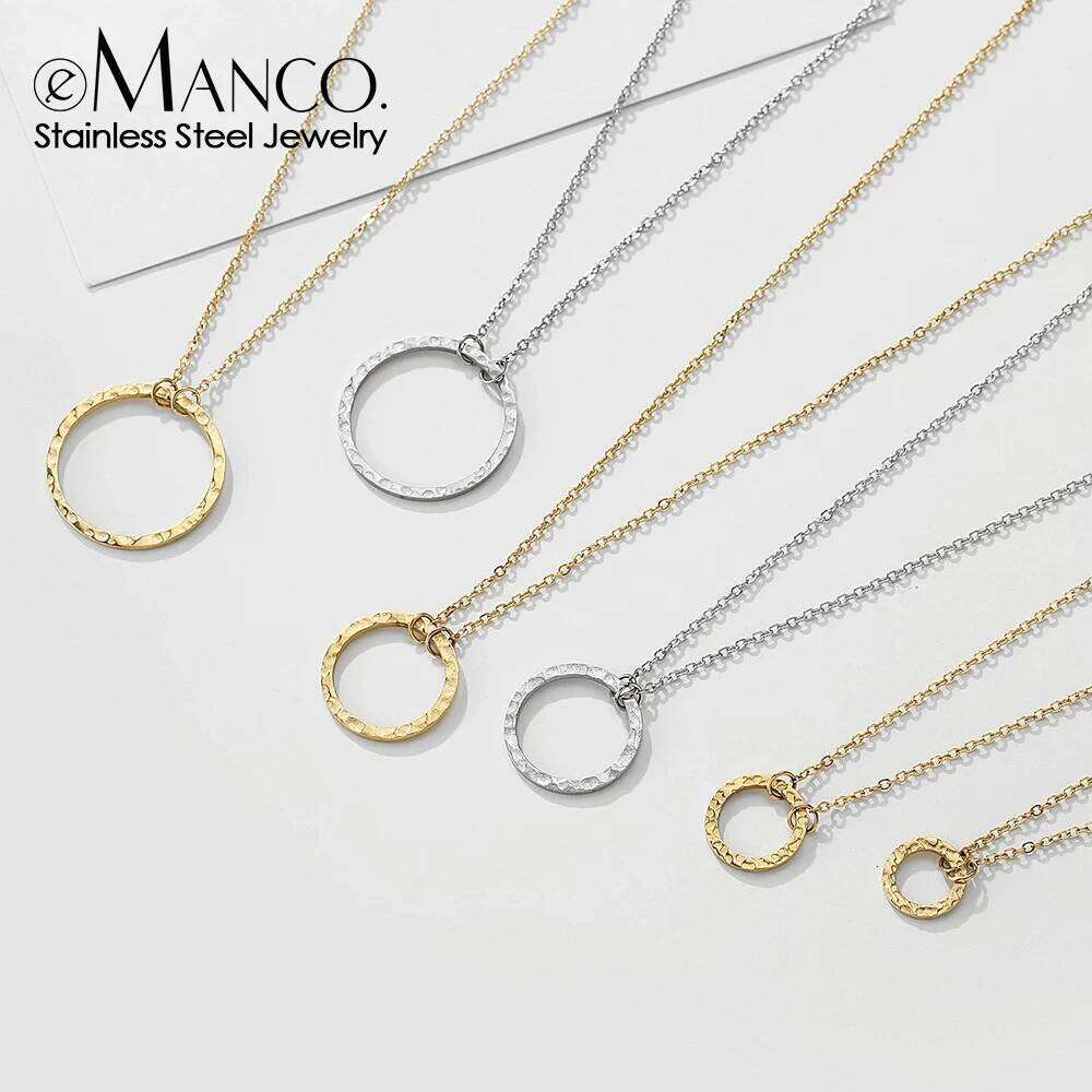 eManco Genuine Classic Necklace Design Round Hollow Pendant Luxury Elegant Memorial Day Surprise Gift Factory Supply
