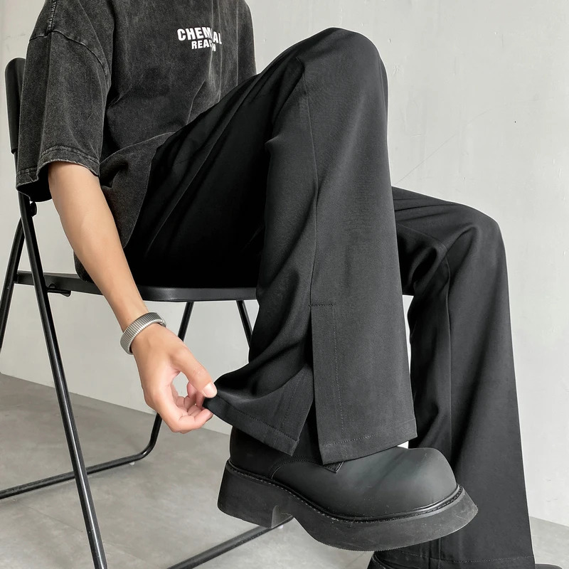 Brown Black Suit Pants Men Fashion Social Mens Dress Pants Korean Loose Casual Flared Pants Mens Office Formal Trousers M-2XL 251227