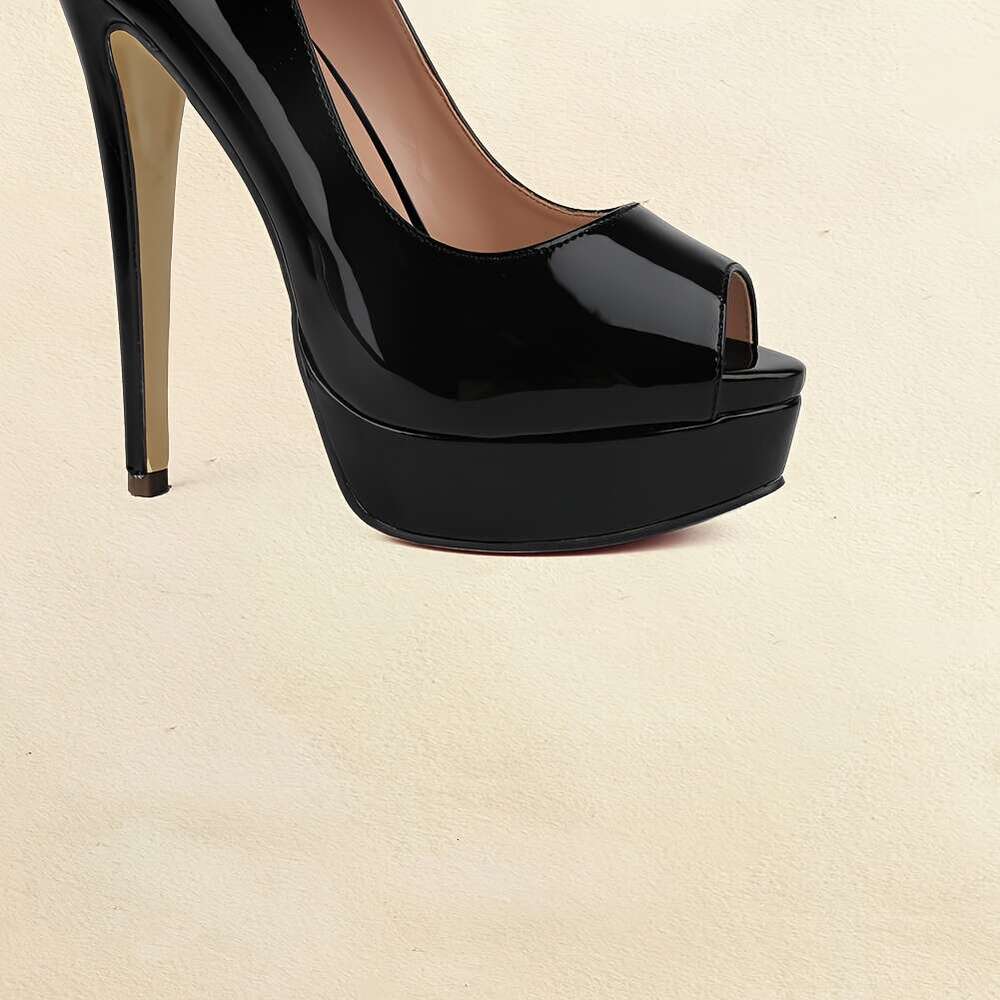 Women S Sexy Peep Toe Platform Stilettos Ultra High Heels Thick Heavy Sole Weddings Parties Special Events All Season Open Toe Pumps In Pure Color S F