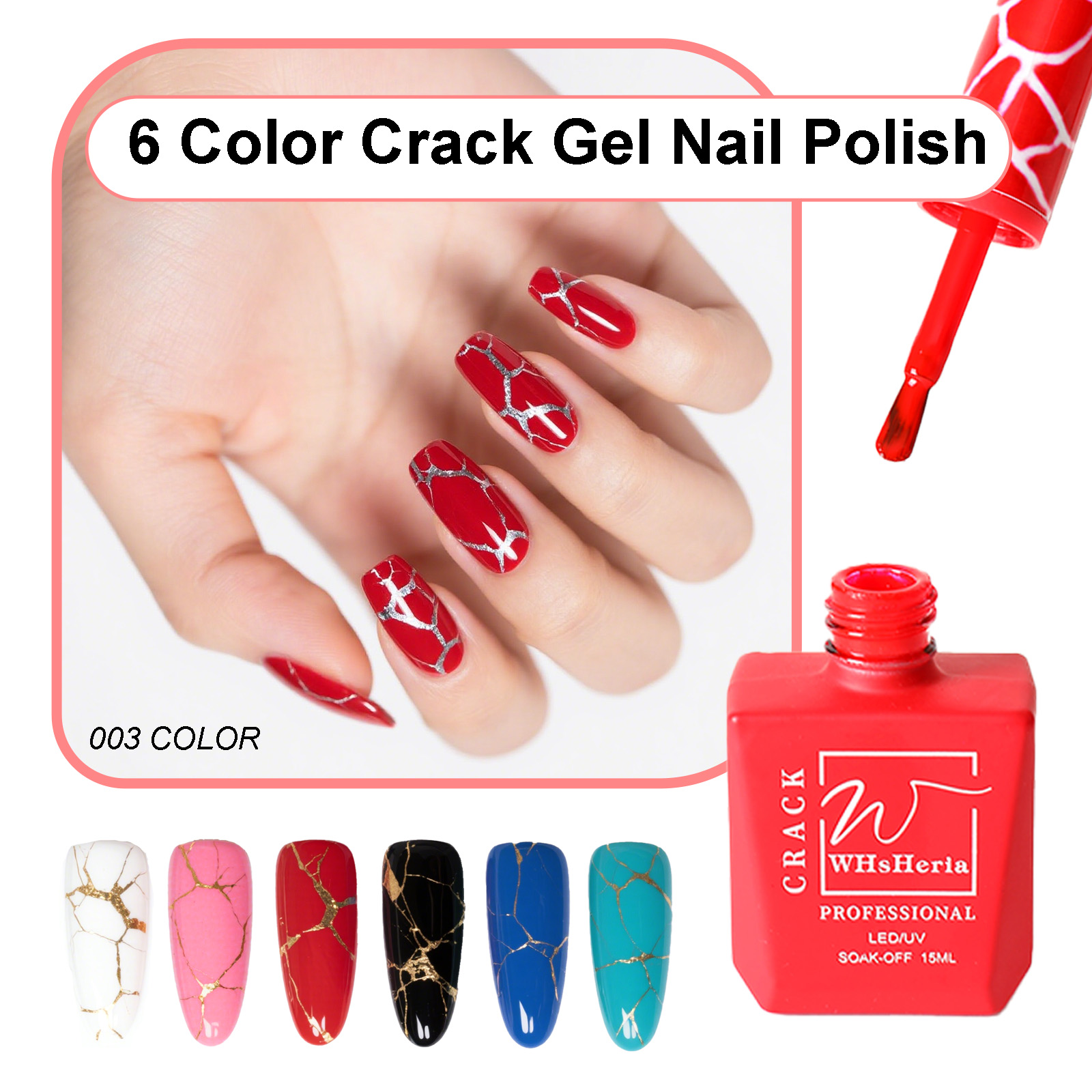 Nail polish with natural crack-resistant coating featuring marble-like patterns.