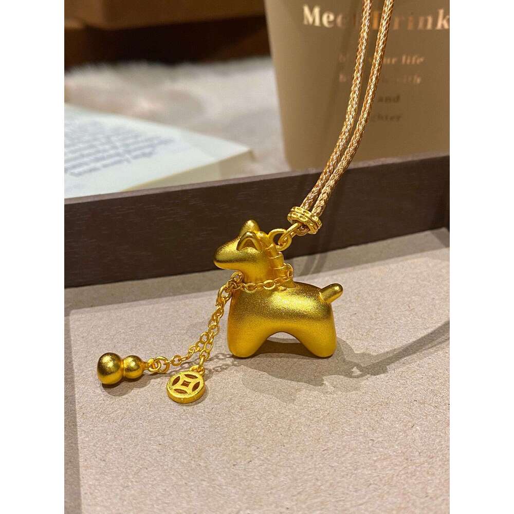 Fortune Little Horse Fulu Wealth Tassel Copper Coin Gourd Couple Long Sweater Chain Necklace Women Pendant Accessories Men