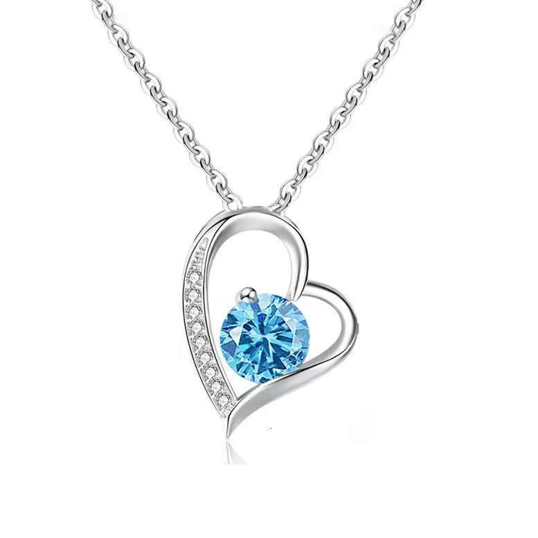 S925 Sterling Silver Heart Necklace for Women European American Simple Pendant Collarbone Chain Perfect Gift for Mom and Daughter