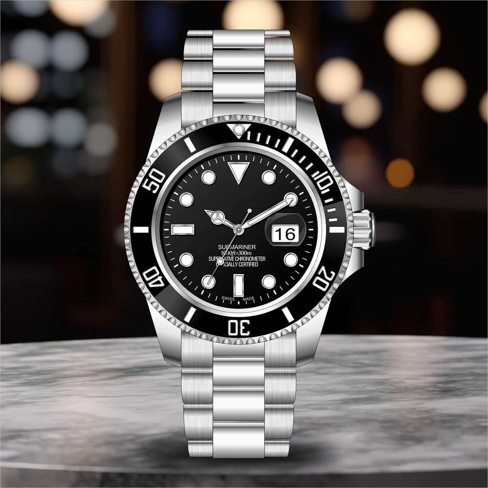 R O LEX Business Fashion Men's 42mm Waterproof Luminous Quartz Watch