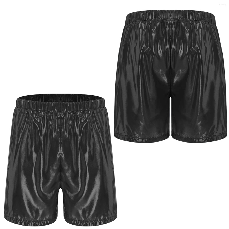 Men's Swimwear Man's Glossy Bottoms Mens Swimming Trunks Summer Beach Bathing Boxer Shorts Elastic Waist Loose Short Pants Z260314