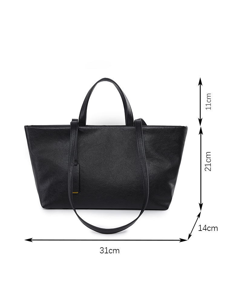 New Women's Leather Crossbody Bag, Underarm Single-Shoulder Cross-Border Cowhide Tote Bag, Niche Crossbody Bag, Retro Soft Leather Large Capacity