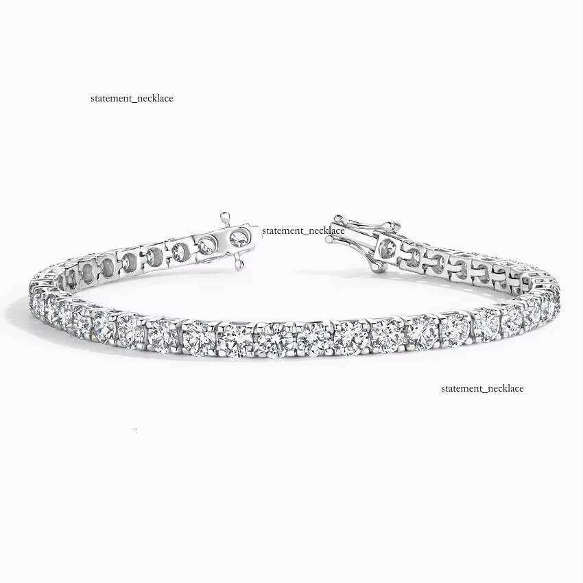 9k 14k 18k White Gold Fine Jewelry Tennis with 2mm 5mm Lab-Grown VVS Moissanite Pave Bracelet