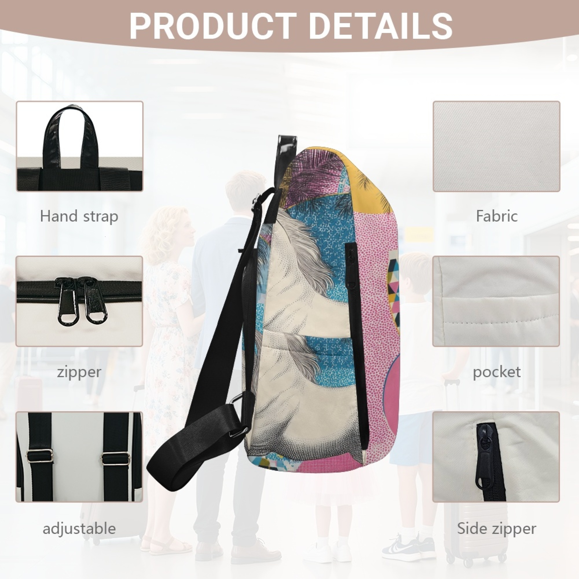Custom H Designer Fashion Anti Theft Backpack Luxury Horse Pattern Unisex Full Print Backpack Laptop Bag Travel Bag H50