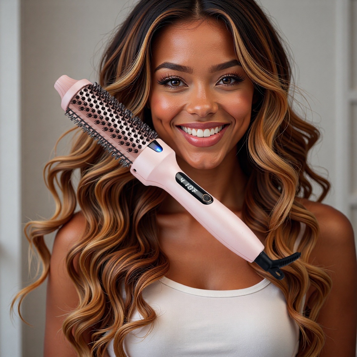 Volumizing Hot Brush for Fine Thin Hair, Root Lifter and Styler, Salon Blowout Results at Home