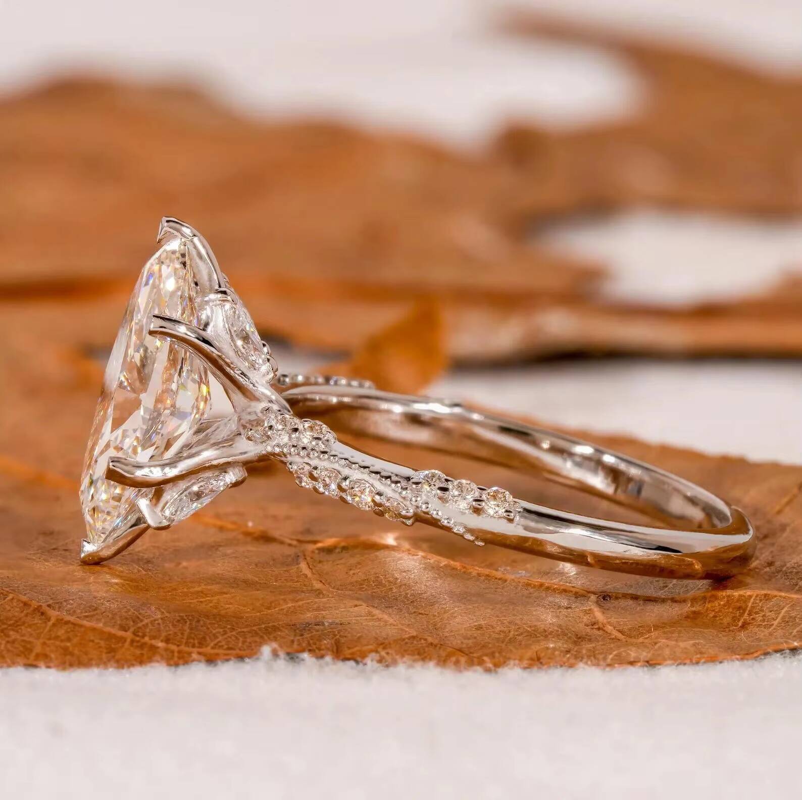 14K Solid Gold Lab Grown Diamond Engagement Ring IGI Certified HPHT Jewelry Bridal Gift Customer Lab Diamond Ring