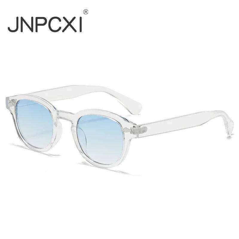 JNPCXI Fashion Gradient Blue Round Sunglasses for Women Men Vintage Tortoise Square Sun Glasses Lunettes De Soleil X260104