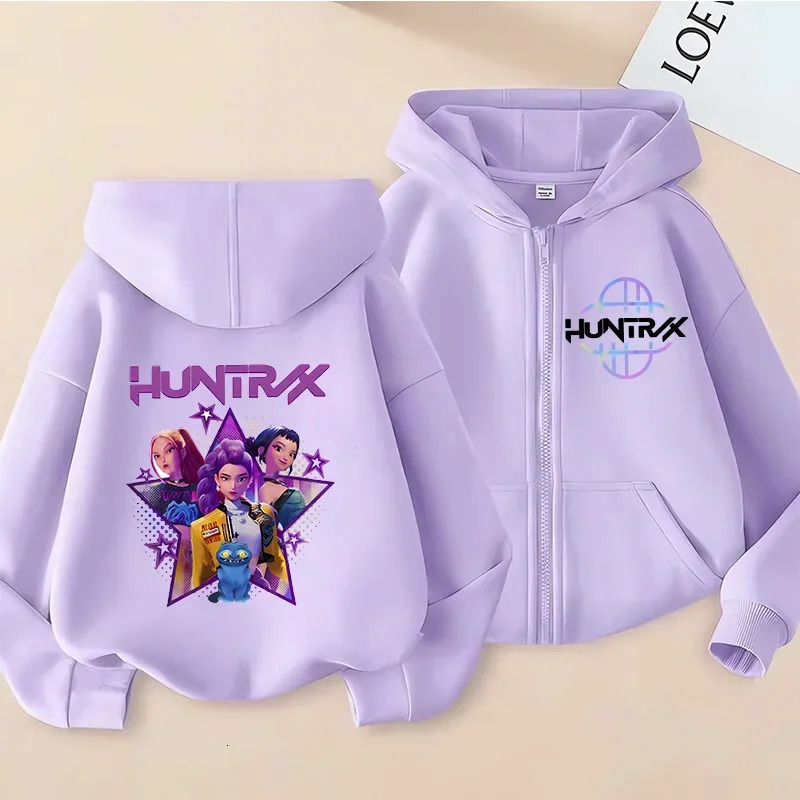 Y2k Zip Up Sweatshirts Kpop Demon Hunters Hoodie Coat Children Clothes Kid Girl Boy Sweatshirt Zipper Hoody Baby Casual Top 251231