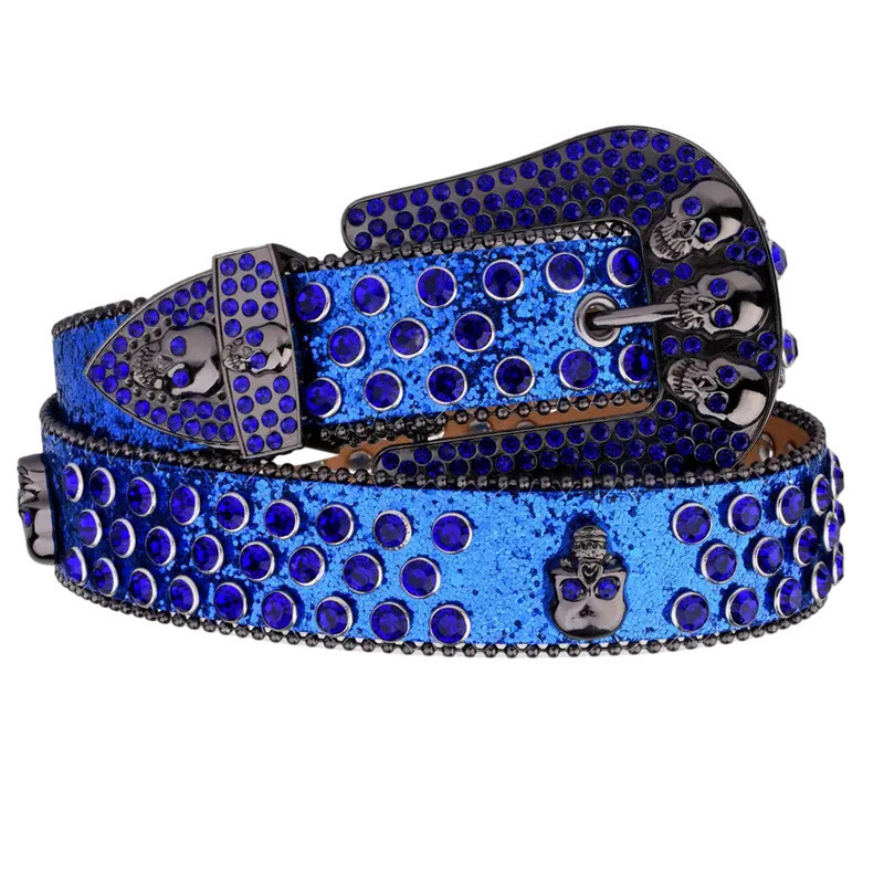 Y2K Rhinestones Belts Quality Western Cowgirl Cowboy Diamond Bling Cinturones Para Hombre er Goth 241024