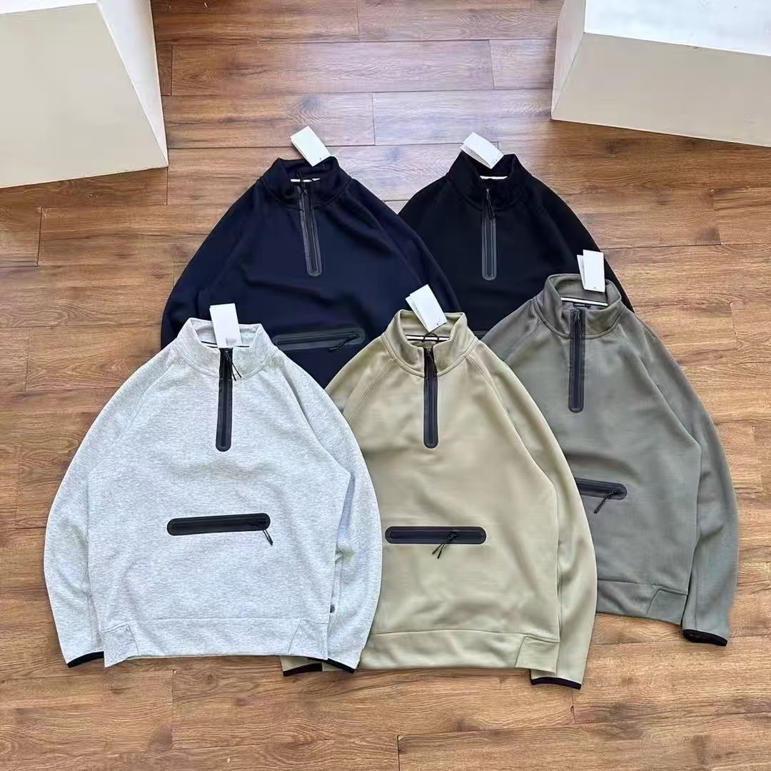 Spring and Autumn Loose Zipper High Collar Basketball Hoodie