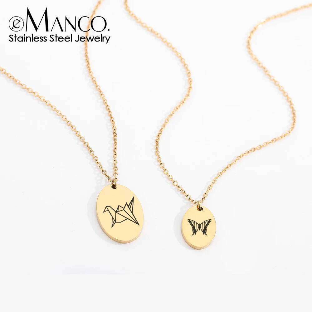 eManco Personalized Engraved Heart Gesture Necklace Friends Lovers Ring Stainless Steel Birthday Jewelry