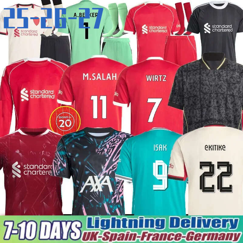 Liverpool 26 27 Soccer Jerseys Mohamed Salah ISAK Wirtz Ekitike SZOBOSZLAI Football Jersey MAC ALLISTER VIRGIL Camiseta GAKPO Kerkez Frimpong Long Sleeves Kits 25
