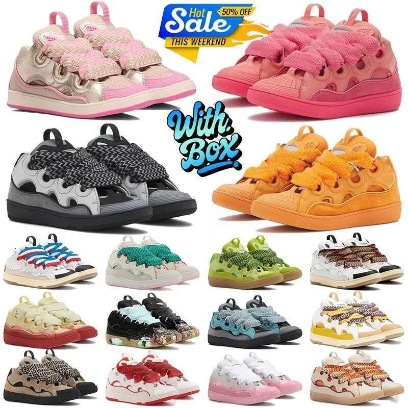 leather Designer sneakers inhibition sports mother child pink green napa calfskin platform rubber sole casual black and blue running shoes dhbest A top aaa