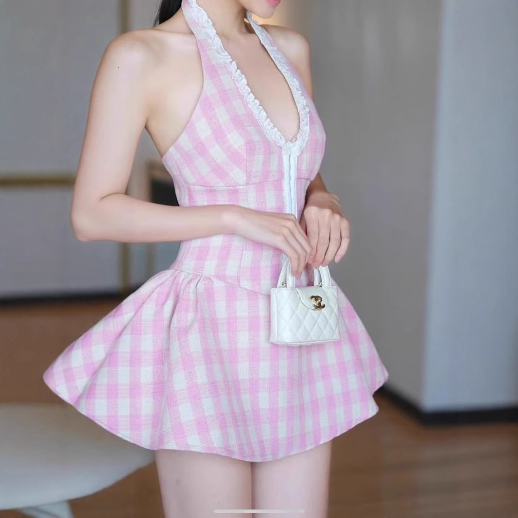 Urban Sexy Lady's Sweet Floral Fragrance Style Sexy Low-cut Backless Strapless Fitted Waistline Dress Short Skirt Summer Style