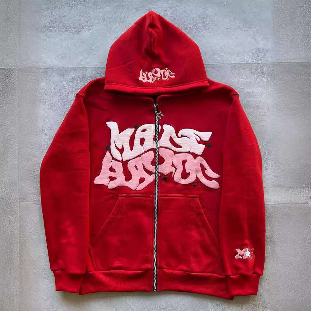 2026 European and American Style Y2K Gothic Punk Hip-Hop Fashion Zipper Digital Print Hoodie