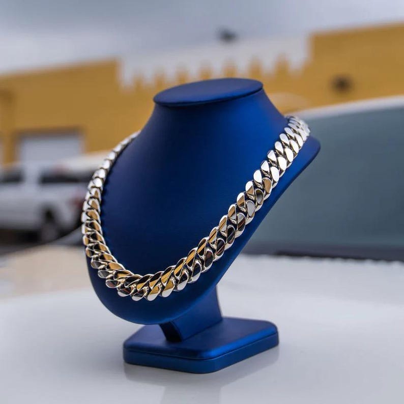 20mm Miami Cuban Link Chain Men Women Chain Cuban Necklace 925 Sterling Silver Handmade Silver Chain bracelet