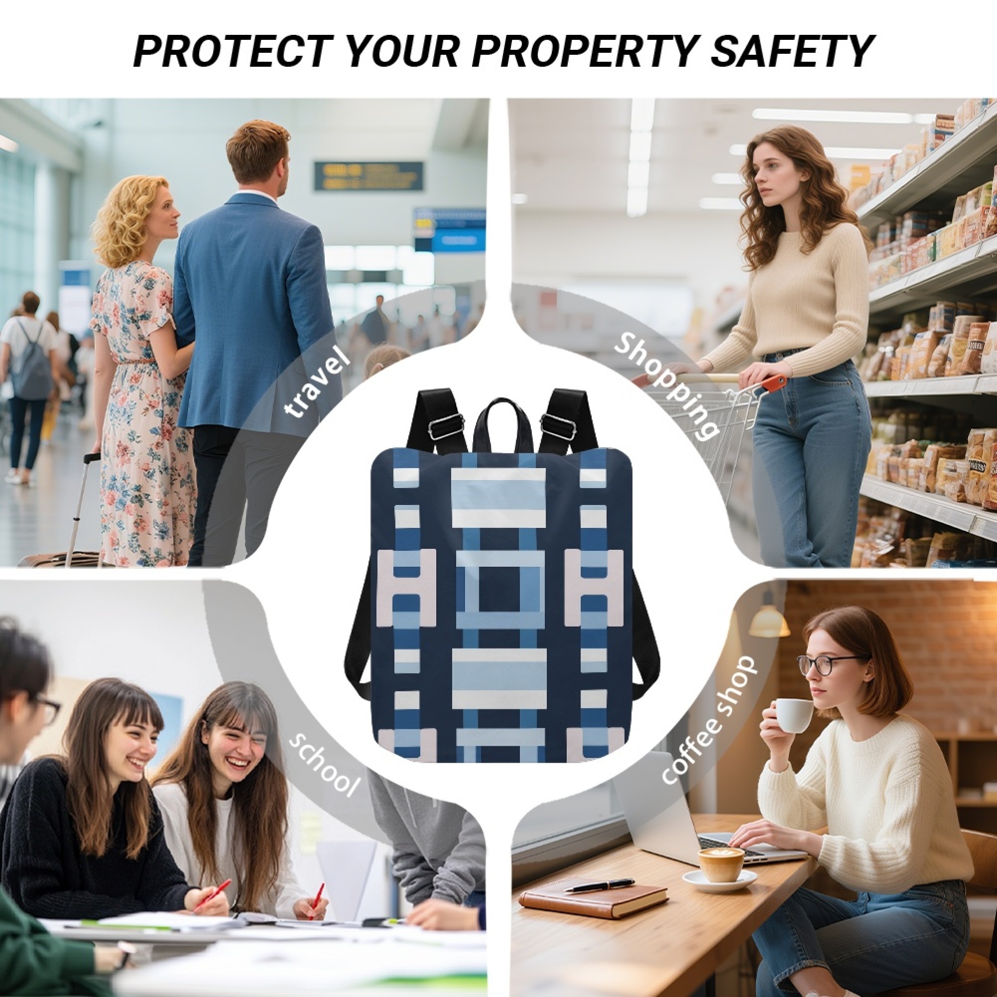 Custom H Designer Fashion Anti Theft Backpack Luxury Horse Pattern Unisex Full Print Backpack Laptop Bag Travel Bag H63