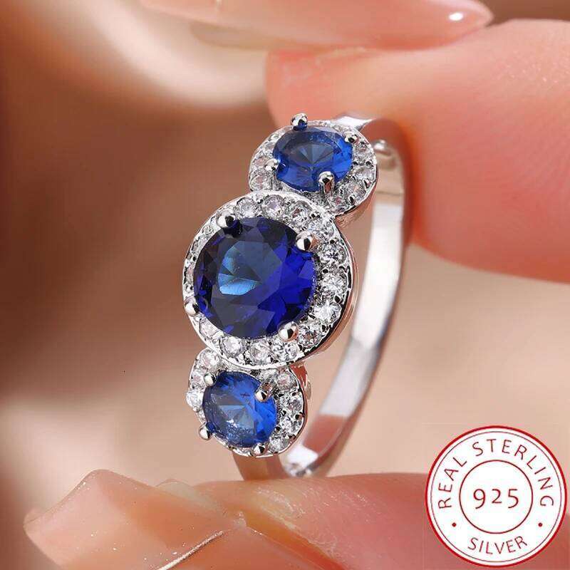 Exquisite Blue AAAA Zircon Ring - Elegant Women's for Brides, Wedding Jewelry Anniversary Gifts