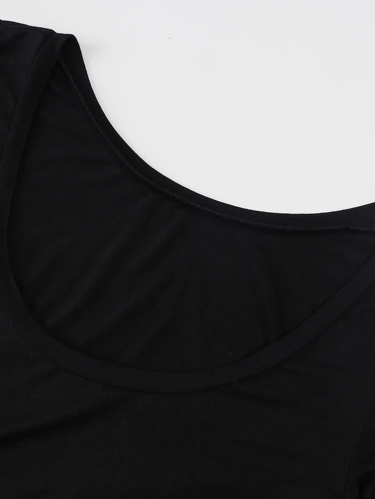 Autumn Arrivals Black LongSleeved Square Neck Jumpsuit Casual Relaxed WideLeg 251226