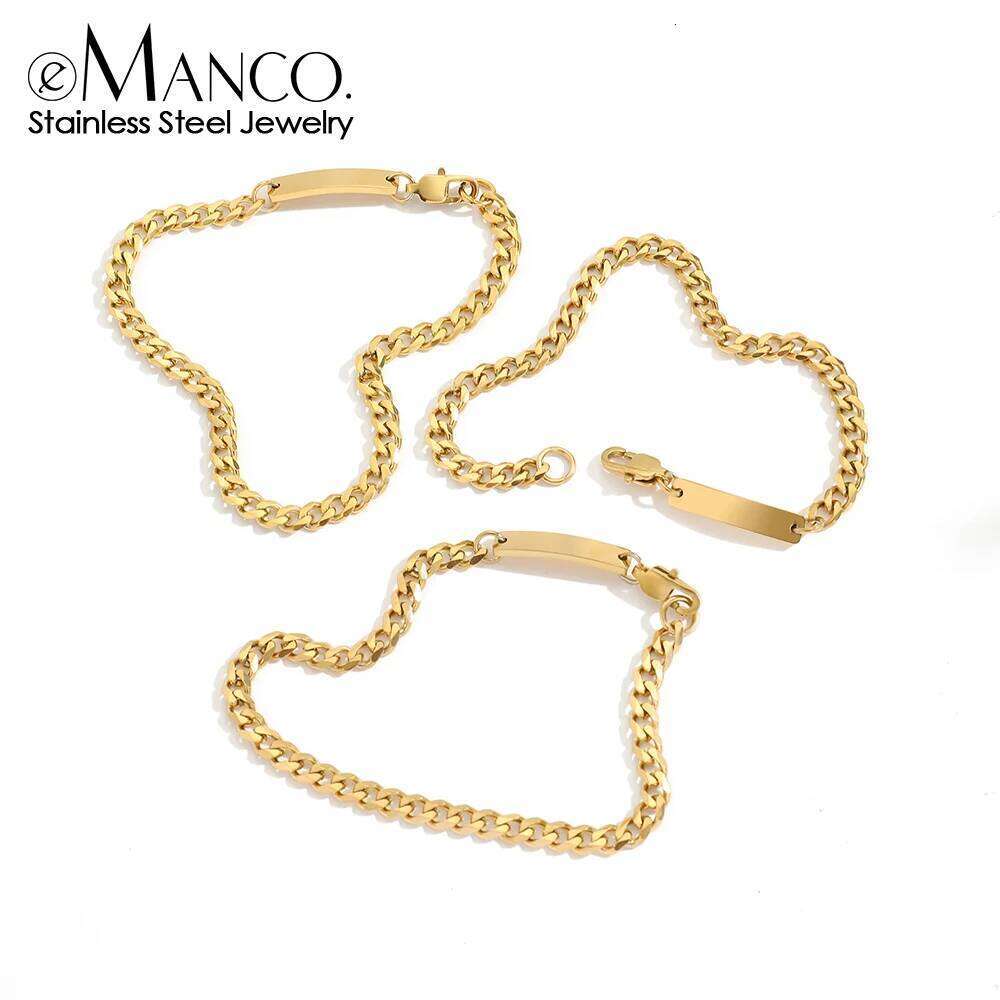 eManco Stainless Steel Minimalist Women's Gold-Plated Charms Best Friend Bracelet Gift Wholesale