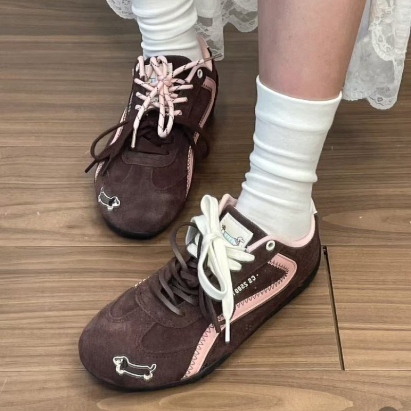Ddmysports Brown Dachshund Racing For Women Niche New Breathable Versatile Casual Lightweight Training Shoes Trendy Purchase Outdoor Shoes
