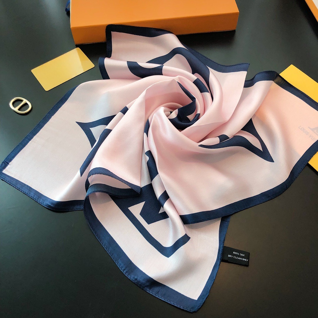 53cm Brand Square Scarf Woman Designer Silk Scarf Women Bandana Luxury Headband Hijab Foulard Neckerchief