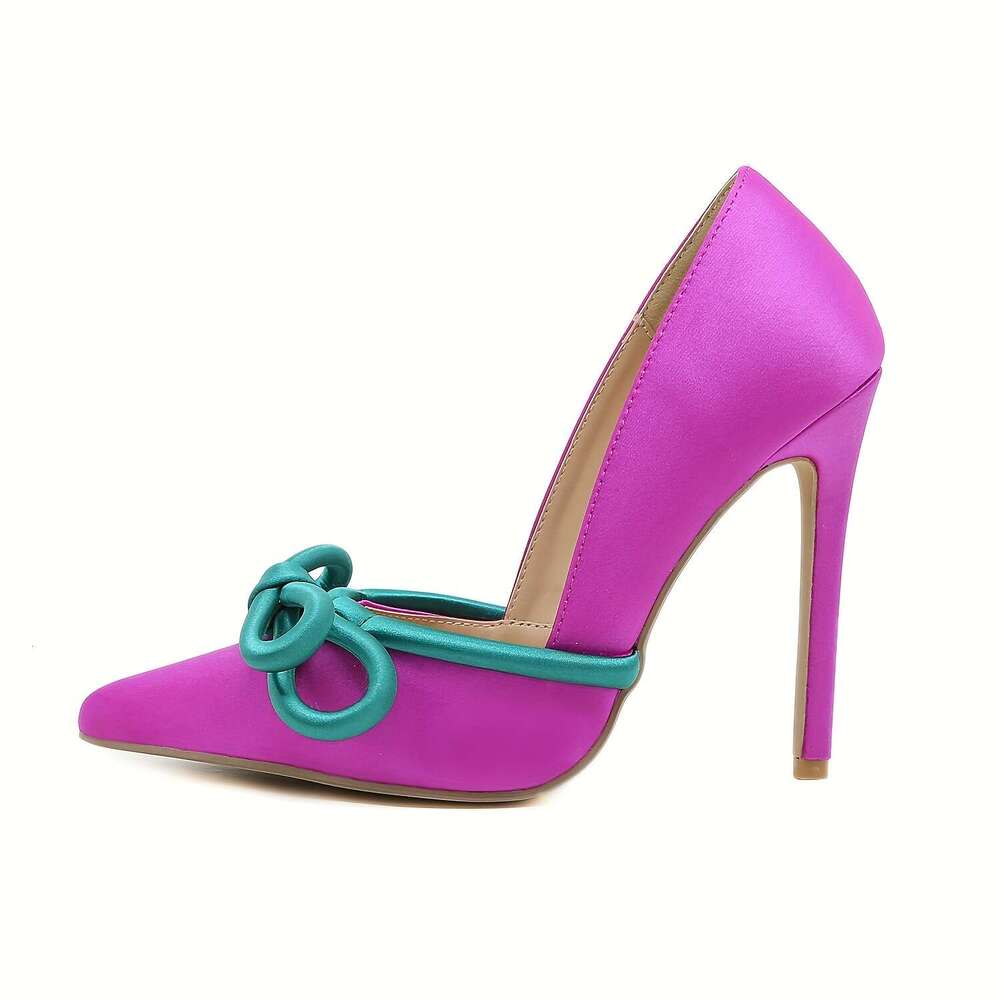 Elegant Multicolored Bow Women S Stiletto Pointed Toe Party Shoes MOJIDASHU