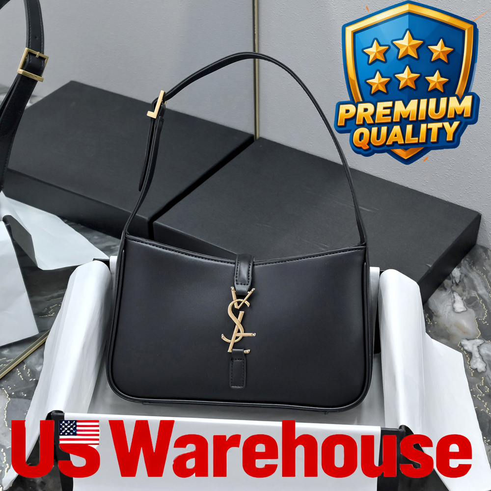 Designer Bag Shoulder Bag Luxury Bag LE5A7 Metal Hardware Hobo Bag High-Quality Leather Handbag Classic Black Women's Wallet US Overseas Warehouse Envelope bag