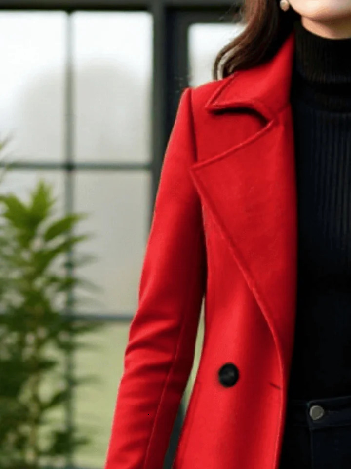 French Retro Trench Coat DoubleBreasted Warm Autumn Winter Elegant Windbreaker Women Wardrobe Essential Give Belt 251231