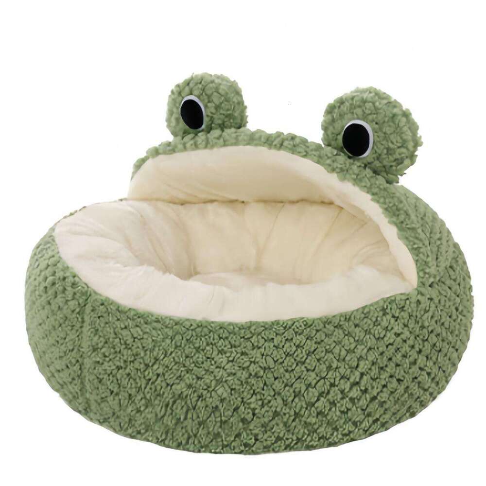 Winter Warm Pet Bed Original Frog Series Soft Cat Cave Dog House Indoor Thickened Thermal Pet Nest for Autumn Winter