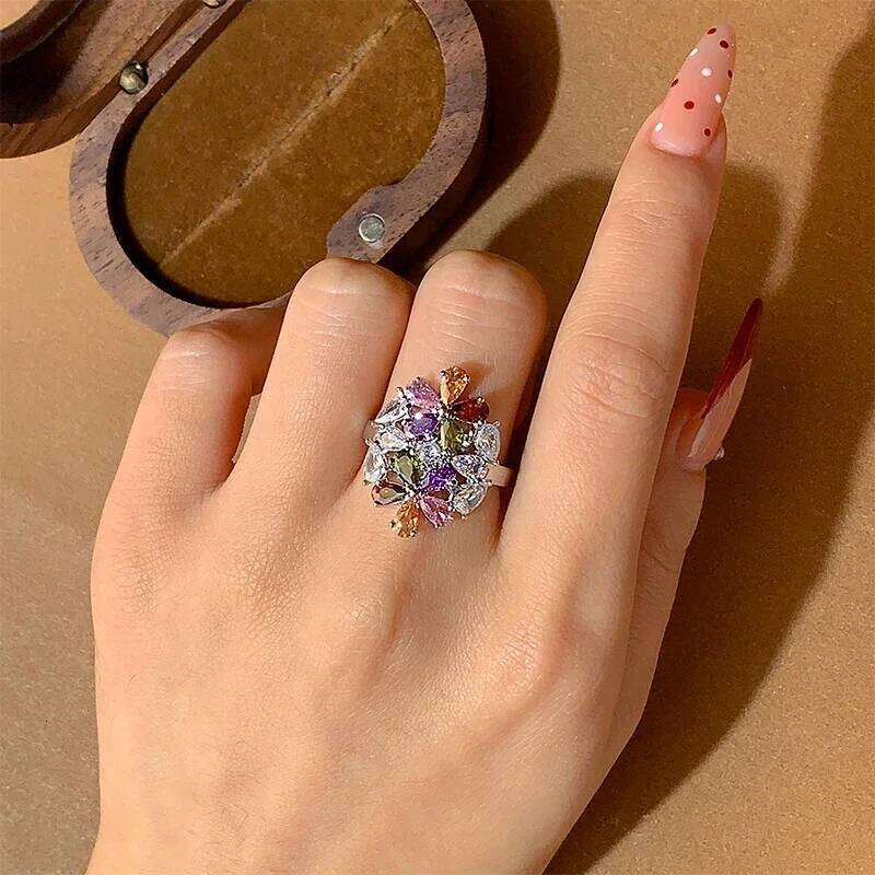 Plated Exquisite Silver Zircon Shape Women's High Quality Shiny AAA Multi Size Rings For Anniversaries Gift Accessories - view 6