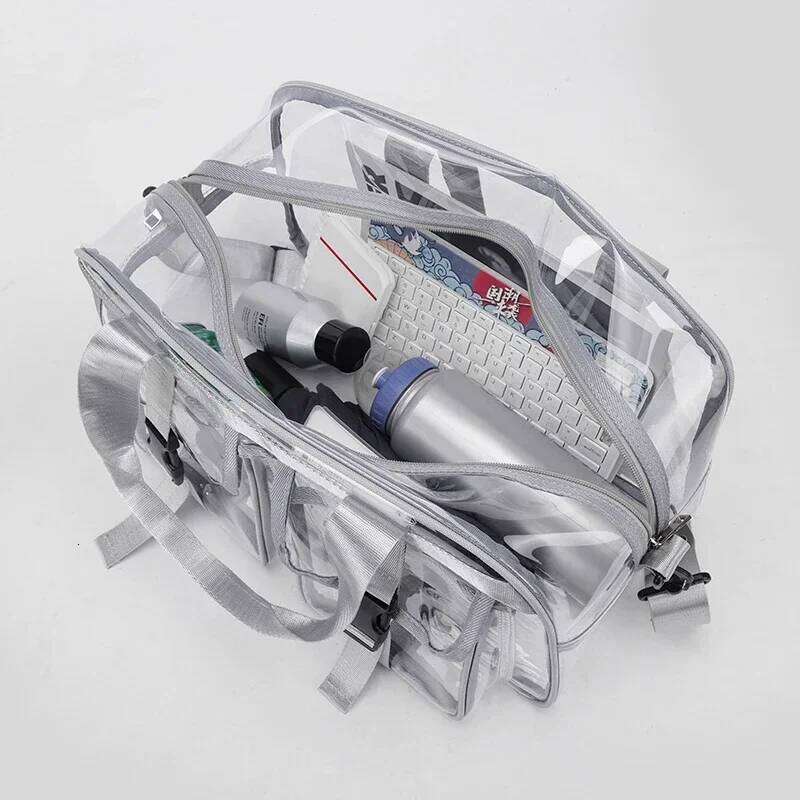 Solid Color PVC 2025 New Travel Duffels Zipper Simple Large Capacity Casual Shoulder Bag Soft Trendy Western Style Handbag