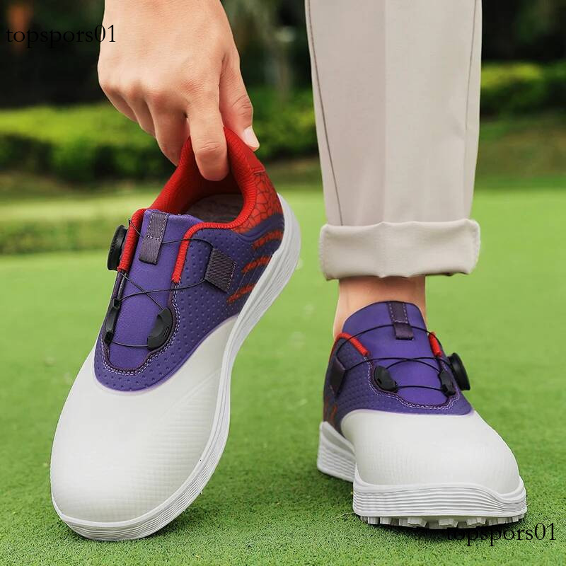 Golf sports men's four season new breathable casual fashion outdoor non slip comfortable rotating button motion shoes