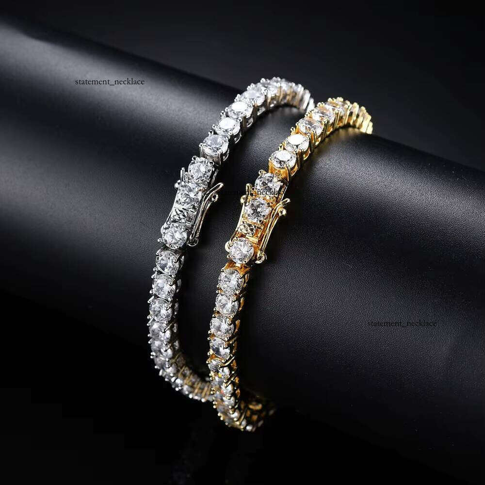 9k 14k 18k White Gold Fine Jewelry Tennis with 2mm 5mm Lab-Grown VVS Moissanite Pave Bracelet