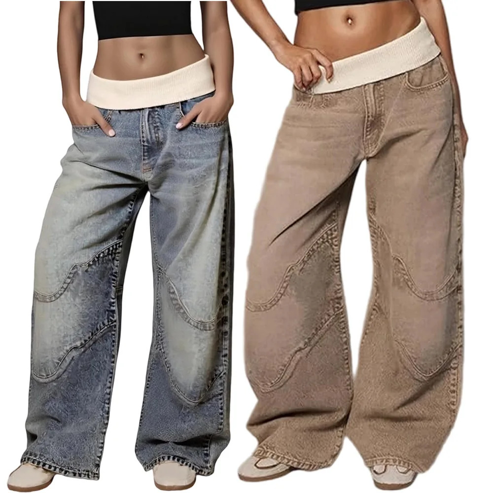 Vintage Wide Leg Jeans Pants Sexy Women High Waist Elegant High Straight Denim Loose Trousers 251225